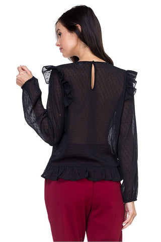 Lace trim swiss dot shirt - merchandiserus2