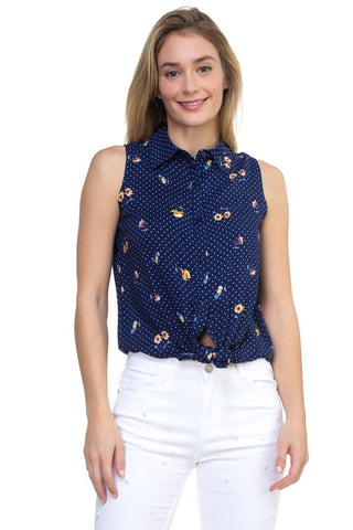 Sleeveless front tie shirt - merchandiserus2