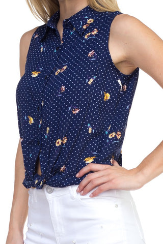 Sleeveless front tie shirt - merchandiserus2