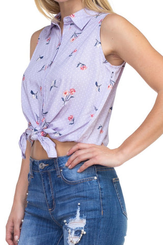 Sleeveless front tie shirt - merchandiserus2