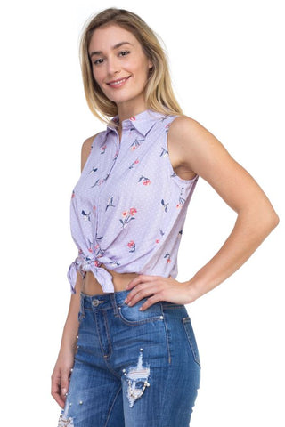 Sleeveless front tie shirt - merchandiserus2