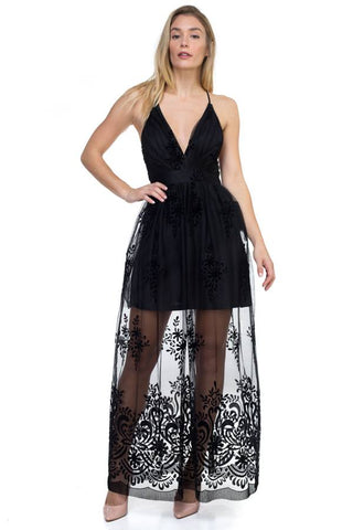 Mesh illusion maxi dress - merchandiserus2