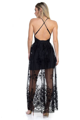 Mesh illusion maxi dress - merchandiserus2