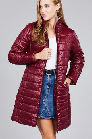 Long sleeve quilted long padding jacket - merchandiserus2