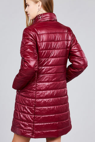 Long sleeve quilted long padding jacket - merchandiserus2