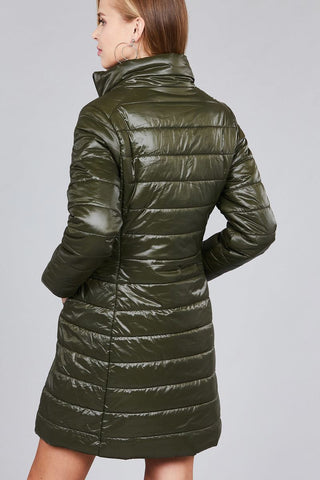 Long sleeve quilted long padding jacket - merchandiserus2