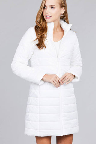 Long sleeve quilted long padding jacket - merchandiserus2