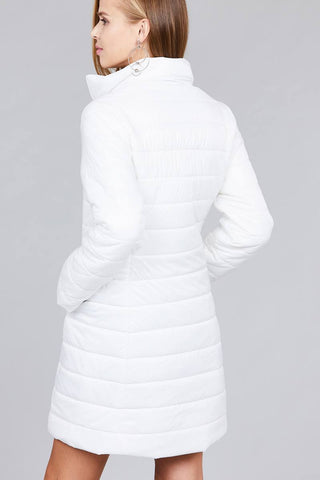 Long sleeve quilted long padding jacket - merchandiserus2