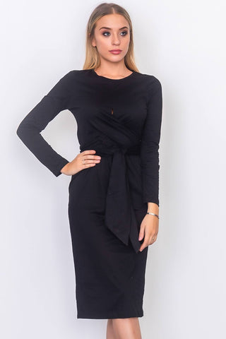 Front knot jersey midi dress - merchandiserus2