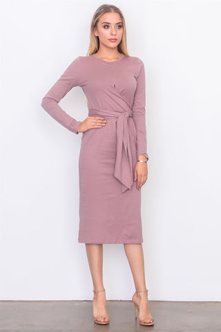 Front knot jersey midi dress - merchandiserus2