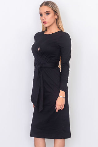Front knot jersey midi dress - merchandiserus2