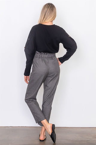 plaid paper bag pants