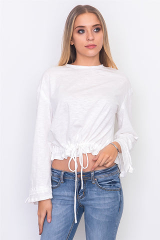 Drawstring hem jersey top - merchandiserus2