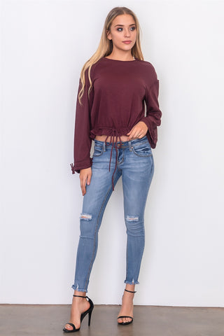 Drawstring hem jersey top - merchandiserus2