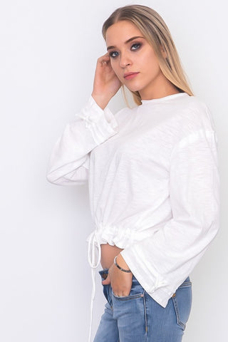 Drawstring hem jersey top - merchandiserus2