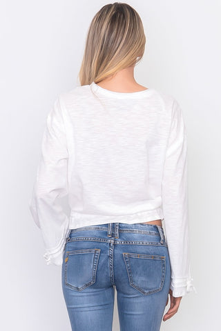 Drawstring hem jersey top - merchandiserus2