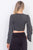 Black front waist twist wide sleeve crop top - merchandiserus2