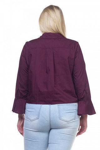 Front tie embroidery shirts