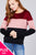 Long sleeve round neck color block pattern brushed french terry top