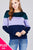 Long sleeve round neck color block pattern brushed french terry top