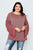 Plus size red ruched drawstring sleeves loose top