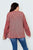 Plus size red ruched drawstring sleeves loose top