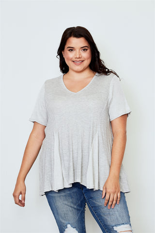 Plus size v neck loose top