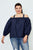 Plus size navy cold shoulder top