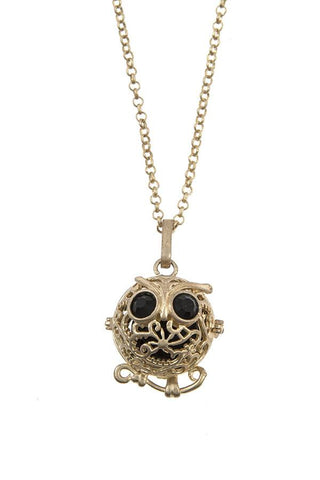 Owl cut out pendant necklace