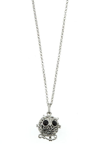 Owl cut out pendant necklace