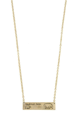 Mama bear pendant necklace
