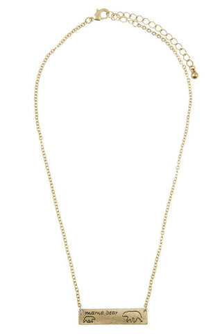 Mama bear pendant necklace