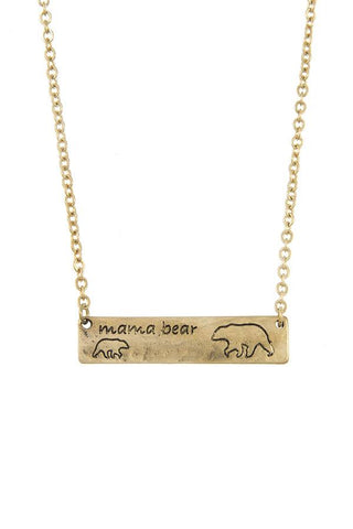 Mama bear pendant necklace