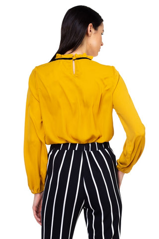 Ruffle mock pussycat bow shirt