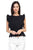 Sleeveless ruffle trim eyelet top
