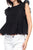 Sleeveless ruffle trim eyelet top
