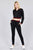 Contrast stripe patch pocket jacket and drawstring waist jogger pants set