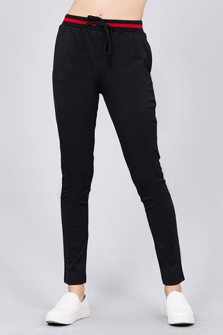 Contrast stripe patch pocket jacket and drawstring waist jogger pants set