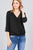 3/4 roll up sleeve v-neck w/surplice woven top