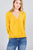3/4 roll up sleeve v-neck w/surplice woven top