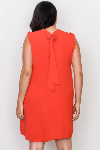 Plus Size Ruffle Tie Back Dress