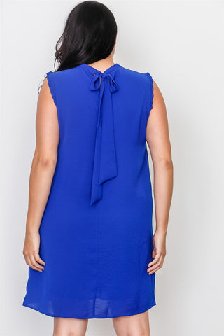 Plus Size Ruffle Tie Back Dress