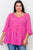 Plus Size Front Drawstring Baby Doll Top