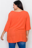 Plus Size Drawstring Sleeve Top