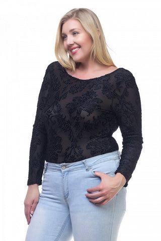 Velvet Contrast Bodysuit