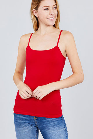 Cropped Cami Tank W/ Adjustable Spaghetti Straps