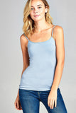 Cropped Cami Tank W/ Adjustable Spaghetti Straps