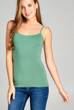 Cropped Cami Tank W/ Adjustable Spaghetti Straps
