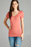 Basic Short Sleeve Scoop-neck Tee