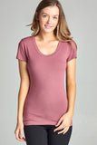 Basic Short Sleeve Scoop-neck Tee